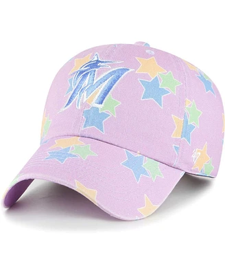 '47 Brand Big Girls Lavender Miami Marlins Star Bright Clean Up Adjustable Hat