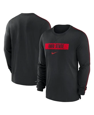 Nike Men's Ohio State Buckeyes 2024/25 Sideline Player Tri-Blend Performance Long Sleeve T-Shirt