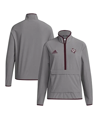 Adidas Men's Texas A M Aggies Coaches Sideline Half-Zip Jacket