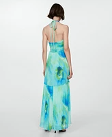 Mango Women's Printed Halter Gown