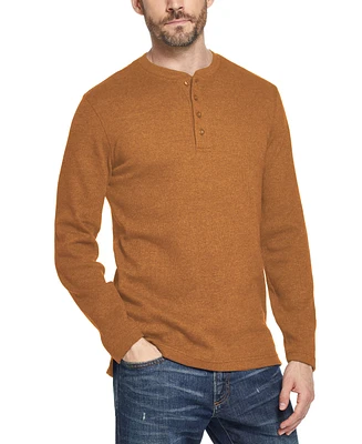 Weatherproof Vintage Men's Long Sleeved Waffle Henley T-shirt