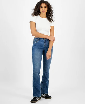 Rewash Juniors' Mid Rise Booty-Shaping Bootcut Jeans