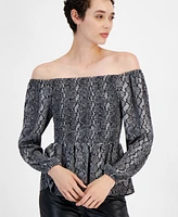 Michael Kors Women's Smocked Off-The-Shoulder Top