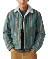 Levi's Men's Relaxed Fit Striped Fleece-Lined Trucker Jacket