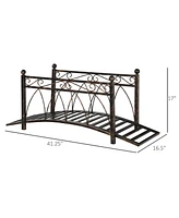 Simplie Fun 3.3' Zen Garden Footbridge with Safety Rails & Scrollwork