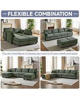 Modular Sectional Sofa with Storage and Convertible Sleeper