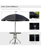 6pc Patio Dining Set with Umbrella for 4: Table, Chairs & Glass