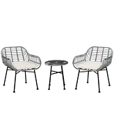 Streamdale Furniture 3-Piece Rattan Patio Set with Cushions