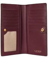 Women's Crosshatch Leather Slim Snapped-Closure Wallet