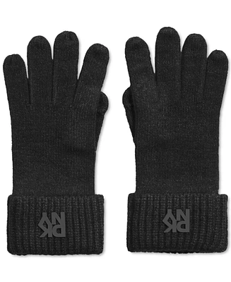 Dkny Women's Ribbed Logo Patch Gloves