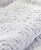 Skl Home Subtle Snowflake Jacquard Cotton Bath Towel, 25" x 50"