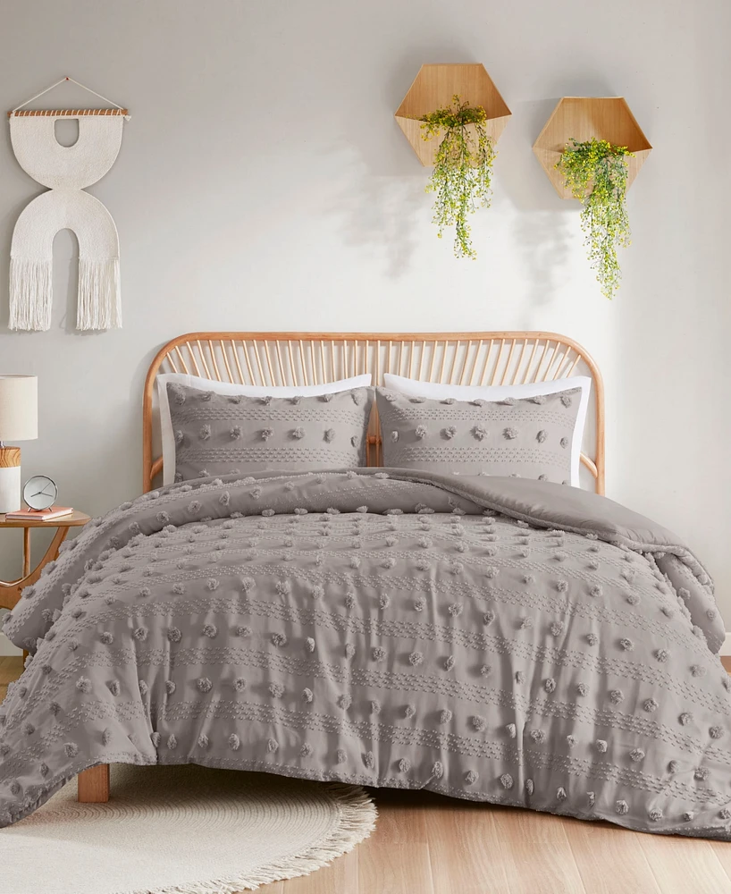 Intelligent Design Lucy Clip Jacquard 3-Piece Duvet Cover Set, Twin/Twin Xl