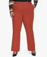 Dkny Plus Seamed Waistband Wide-Leg Pants