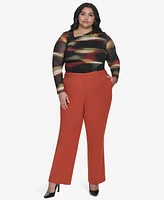 Dkny Plus Seamed Waistband Wide-Leg Pants