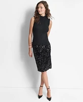 Dkny Women's Sequined Side-Slit Pencil Skirt