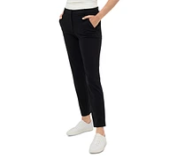 Kenneth Cole Women's Fly-Front Side-Panel Slim Ankle Pants