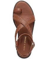 Sun + Stone Women's Carterr Studded Toe Loop Strappy Flat Sandals, Created for Macy's