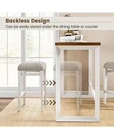 Sugift 2 Pieces 24.5/29.5 Inch Backless Barstools with Padded Seat Cushions-29.5 inches