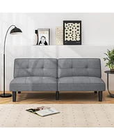 Sugift Convertible Folding Futon Sofa Bed with 6-Position Adjustable Backrest