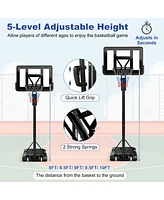 Vebreda Portable Basketball Hoop with 4.6 to 10 Feet 10-Level Height Adjustable