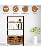 Sugift Industrial Storage Shelf with 2 Shutter Doors