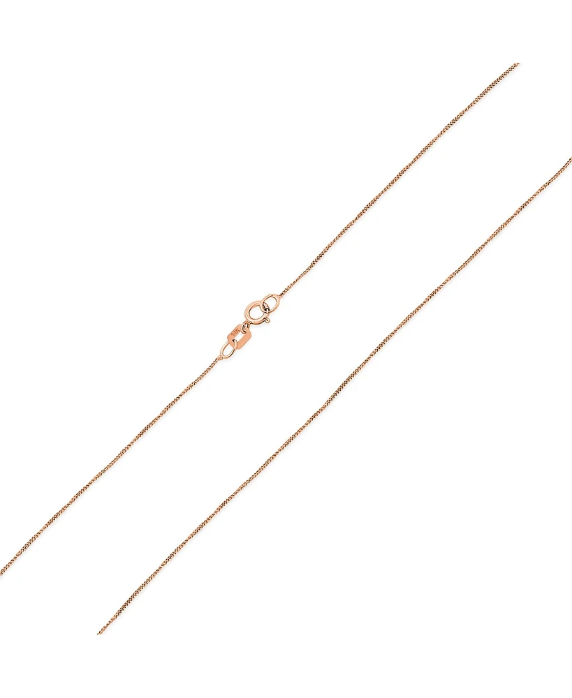 Bling Jewelry Ultra Thin 018 Gauge 0.5MM Thin14K Yellow White Rose Gold Rolo Curb Cable Chain Necklace For Women 16 Inch