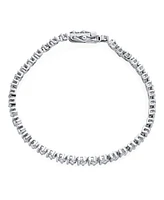 Bling Jewelry Modern 10CTW Cz Round Solitaire Tennis Bracelet Silver Plated 7, 7.5 Inch