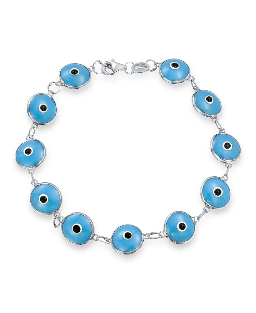 Bling Jewelry Protection Good Luck Amulet Turkish Translucent Glass Bead Evil Eye Bracelet Sterling Silver