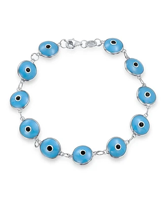 Bling Jewelry Protection Good Luck Amulet Turkish Translucent Glass Bead Evil Eye Bracelet Sterling Silver