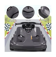 Vebreda 6V Kids Ride On Go Cart with Remote Control and Safety Belt-Pink