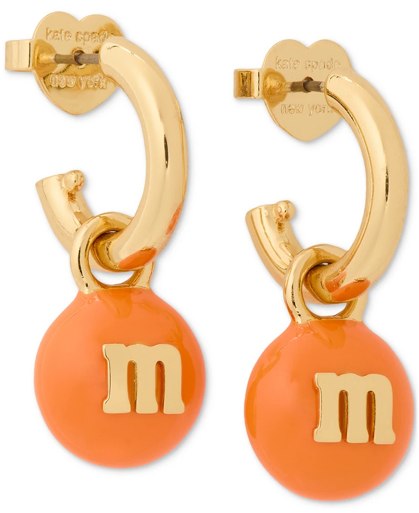 M&M X Kate Spade New York Gold-Tone Charm Huggie Hoop Earrings