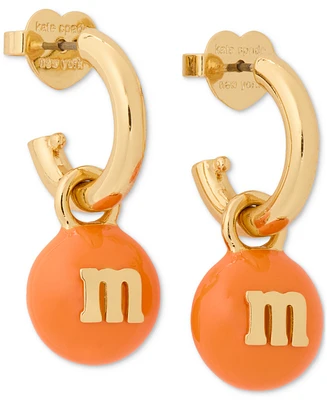 M&M X Kate Spade New York Gold-Tone Charm Huggie Hoop Earrings