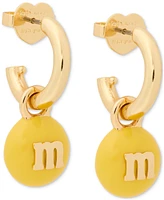 M&M X Kate Spade New York Gold-Tone Charm Huggie Hoop Earrings