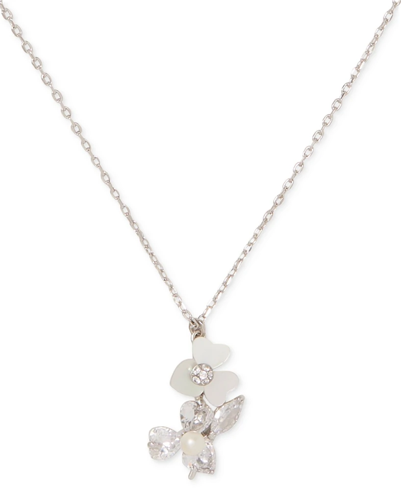 Kate Spade New York Mixed Stone Flower Pendant Necklace, 16" + 3" extender