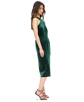 Michael Kors Women's Velvet Twist-Front Halter Midi Dress