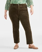 Style & Co Plus High-Rise Straight-Leg Corduroy Pants, Created for Macy's