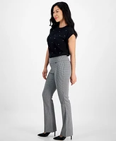 I.n.c. International Concepts Petite Houndstooth Bootcut Pull-On Pants, Created for Macy's