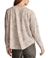 Lucky Brand Women's Cloud Floral-Print Long-Sleeve T-Shirt