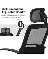 Sugift Mesh Office Chair High Back Ergonomic Swivel Chair