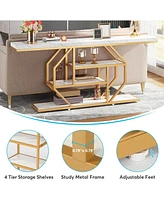 Tribesigns 70.9 inch Extra Long Console Table, Modern Sofa Table Behind Couch with Storage, 4 Tier Entryway Accent Table for Living Room, Hallway, Ent