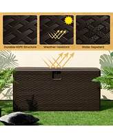 130 Gallon Patio Deck Box Outdoor Waterproof Storage Container for Tools Toys