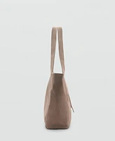 Mango Women's Leather Shopper Bag