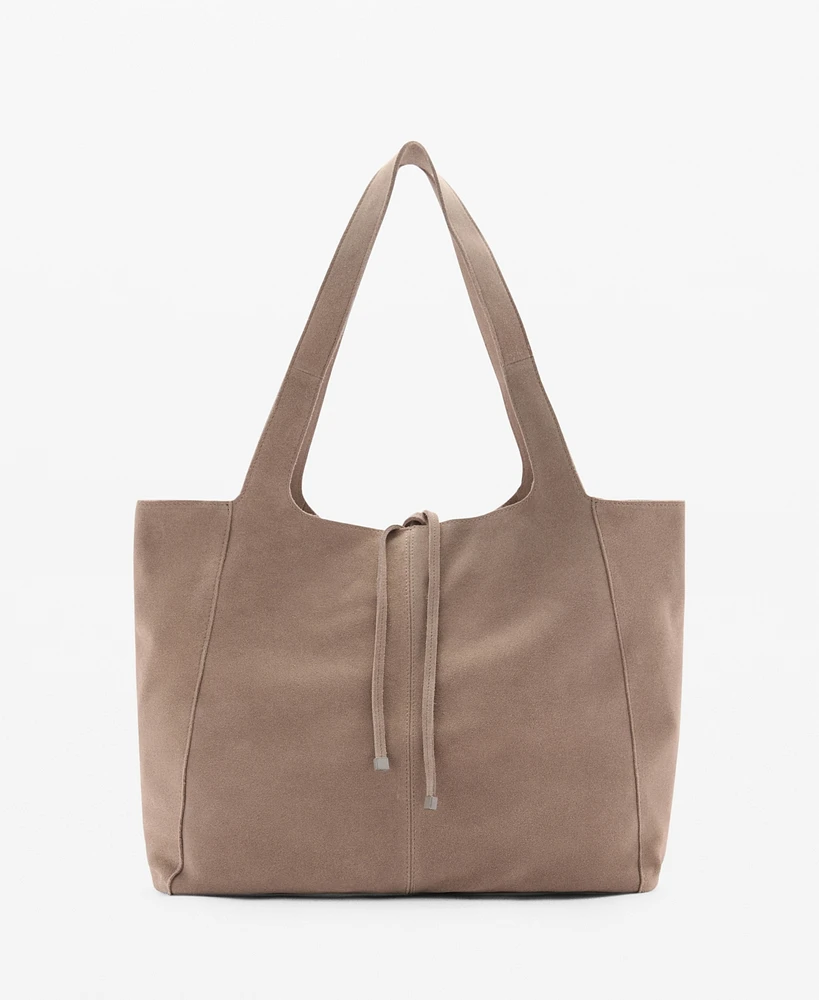 Mango Women's Leather Shopper Bag