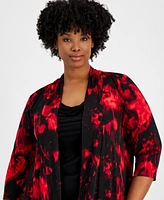 Connected Plus Layered-Look Printed Jacket Dress