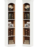 Tribesigns 70.9-Inch Tall Narrow Bookcase Set of 2, 5