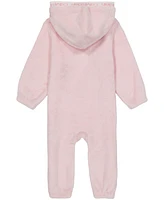 Calvin Klein Baby Girl Sherpa Logo-Trim Hooded Coverall