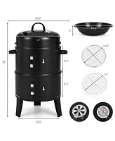 Skonyon 3-in-1 Charcoal Bbq Grill Cambo with Built-in Thermometer