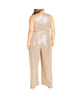 City Chic Women's Dazzling Wide leg Jumpsuit