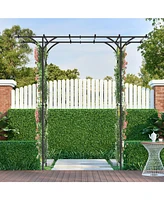 Skonyon 6.8 Feet Garden Arbor with Trellises for Climbing Plant Vine Rose