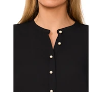 CeCe Women's Faux-Pearl-Button Blouse